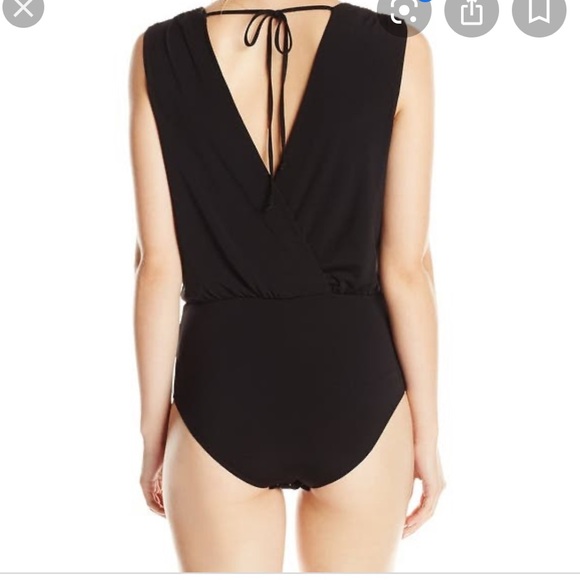 BCBGeneration black Low V-Neck Bodysuit - Picture 9 of 11